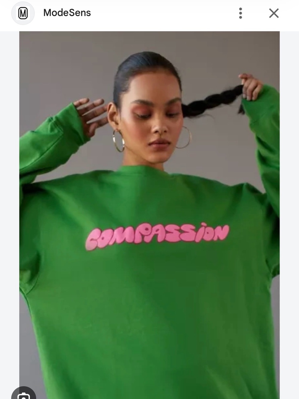 Women's Green 'Compassion' Graphic Crewneck Sweater